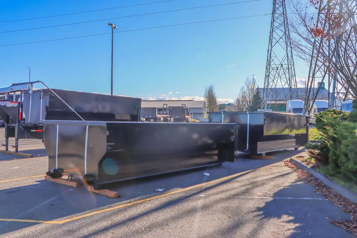 Roll-off dumpster ready for waste disposal at job site for Construction Dumpster Rental in West Goshen